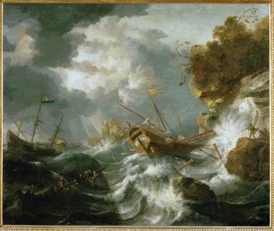 Schiffe in Seenot an der Küste von Jan Peeters